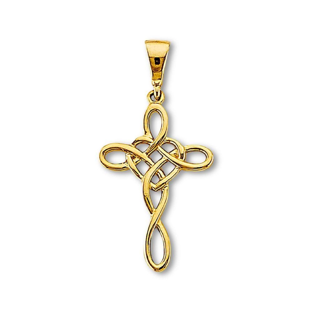 14K Gold Cross Pendant Necklace | Classic Religious Charm By Tehrani Jewelry